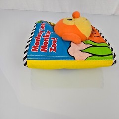 Lamaze Monkey See Monkey Zoo Soft Cloth Baby Toddler Book Rattle Manipulatives