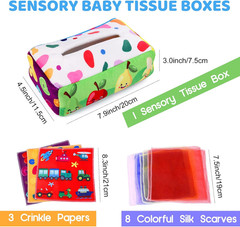 Baby Toys 6 to 12 Months – Tissue Box Toy Montessori for Babies 6-12 Months, Sof