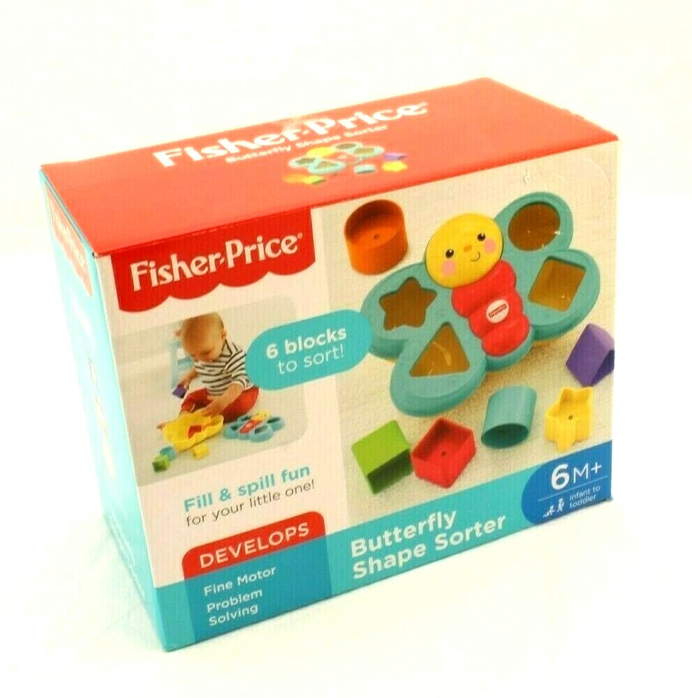 New FISHER-PRICE Butterfly Shape Sorter Developmental Play 6 Months +