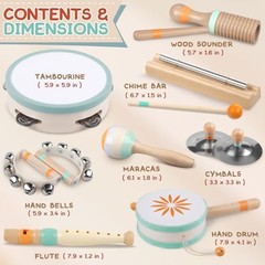 Baby Musical Instruments – Montessori Musical Toys for Toddlers 1-3, Neutral