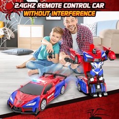 Remote Control Car with One Button Transformation, RC Cars Transforming Red