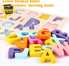Alphabet Puzzles Wooden for Toddlers, ABC Learning Toys for Kids, Preschool Educ