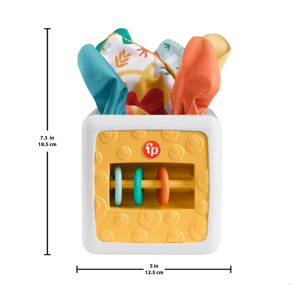 Tissue Fun Activity Cube Baby Sensory Crinkle Toys for Newborns, Unisex