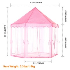 Girls Princess Castle Play Tent Large Indoor Outdoor Kids Playhouse Gift Pink