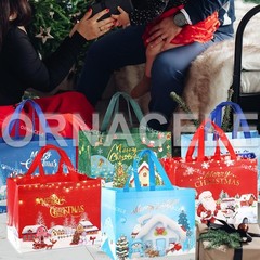 16PCS Christmas Bronzing Gift Treat Tote Non-Woven Bags with Handles for Gift…