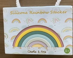 Charlie & Aria Silicone Rainbow Stacker Toy BPA And Phthalate Free New
