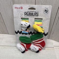 Peanuts Snoopy Baby Snoopy Woodstock Foot & Wrist Rattles Set 4pc 0-3M Christmas