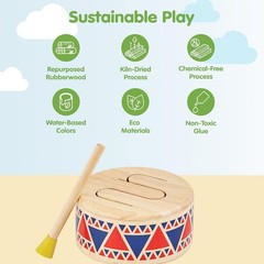 Wooden Toddler Drum Toy | Eco-Friendly Percussion Instrument