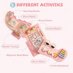 ROBUD Wooden Busy Board for Children – Montessori Learning Toy Gifts