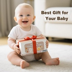 Joyreal 8-in-1 Montessori Tissue Box Toy for Baby 12 Months – Neutral Color Wood