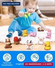 Coogam 10Pcs Farm Animal Matching Toys, Fine Motor Sorting Games for Kids Age 1-