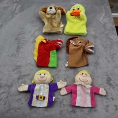 Hand Puppet Set Midlevel Prince Princess Dragon Duck Horse Puppy Pretend Play