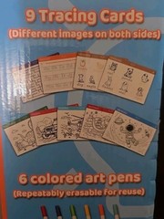 Magic LED Drawing Board Kids Light Up Pad 9Cards 6Markers Creative Art Gift Set