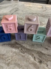 12 Soft Rubber Sensory Blocks Multi Sided Numbers 0 through 9