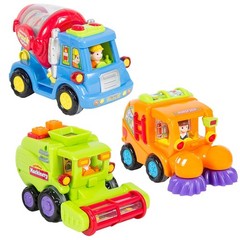 Toy Truck Set 3pcs Friction Powered Christmas Gift for Kids 1, 2, 3 years – NEW