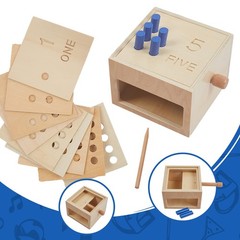 Wooden Montessori Counting Peg Board Box – Numbers & Math Toys for 1-3 Year Olds