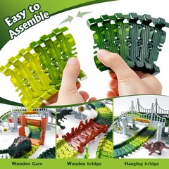 268 PCS Race Tracks Dinosaur Toys for Kids 3-5, Glow in The Dark Magic Toy Se…
