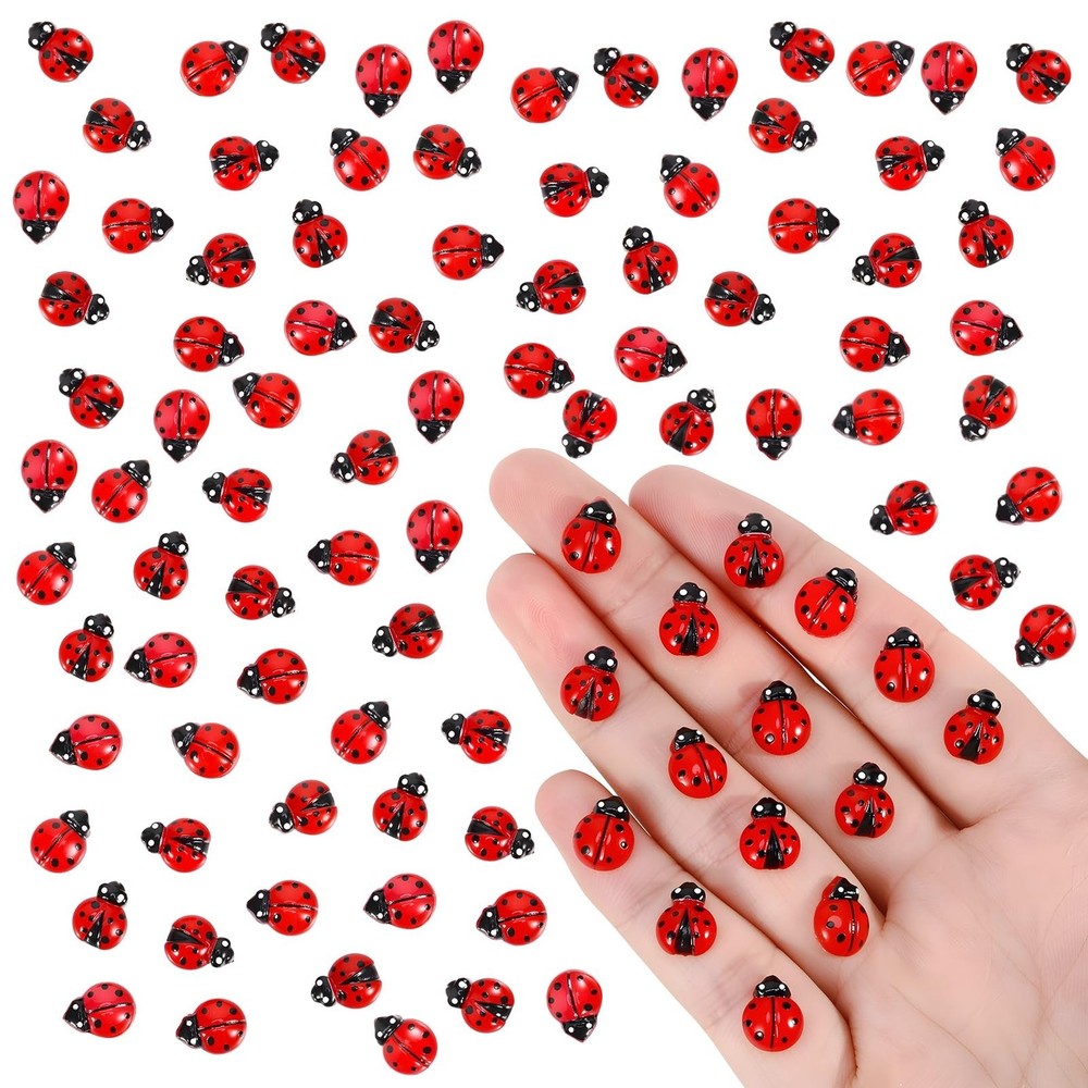 200 Pcs Mini Resin Ladybug, Miniature Ladybug Figurines for Kids Baby Shower …