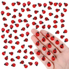 200 Pcs Mini Resin Ladybug, Miniature Ladybug Figurines for Kids Baby Shower …
