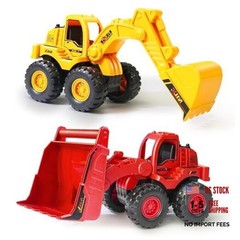Construction Toys, Friction Powered Excavator Loader Truck Vehicles, Beach