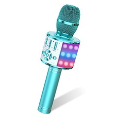 Kids Karaoke Microphone Machine Toys for Girlstooth Microphone with LED Blue