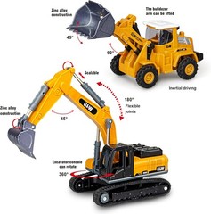 Toddler Boys Toys for 3-5 Years Old, Construction Toy Set w/Semi Truck, Excavato
