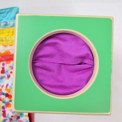 Lovevery Magic Tissue Box Wooden Sensory Toy with Fabric Squares Senser Kit