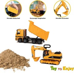 Excavator & Dump Truck Toy Set – 2 Construction Vehicles for Kids Ages 3+