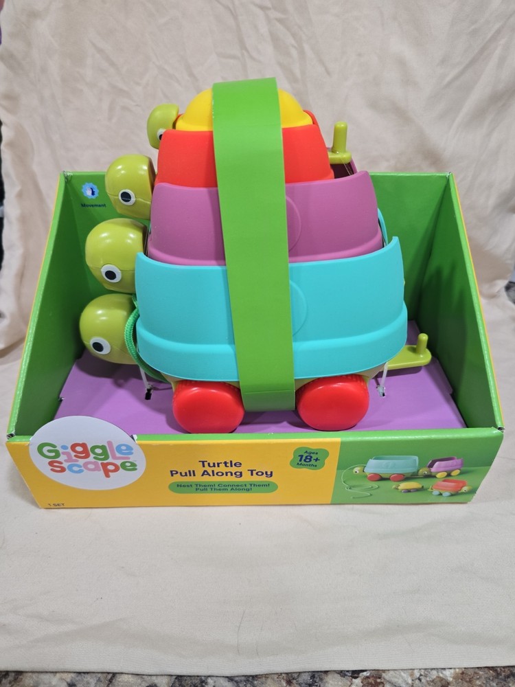 Gigglescape Turtle Pull Along Toy Fun Nesting & Movement Play Ages 18+
