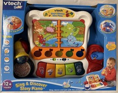 🎁 New! VTech Sing And Discover Story Piano Microphone Colors Music Song Animal