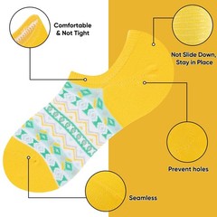 Heatuff No Show Socks Womens Cotton Invisible Low Cut Non Slip Casual Socks F…
