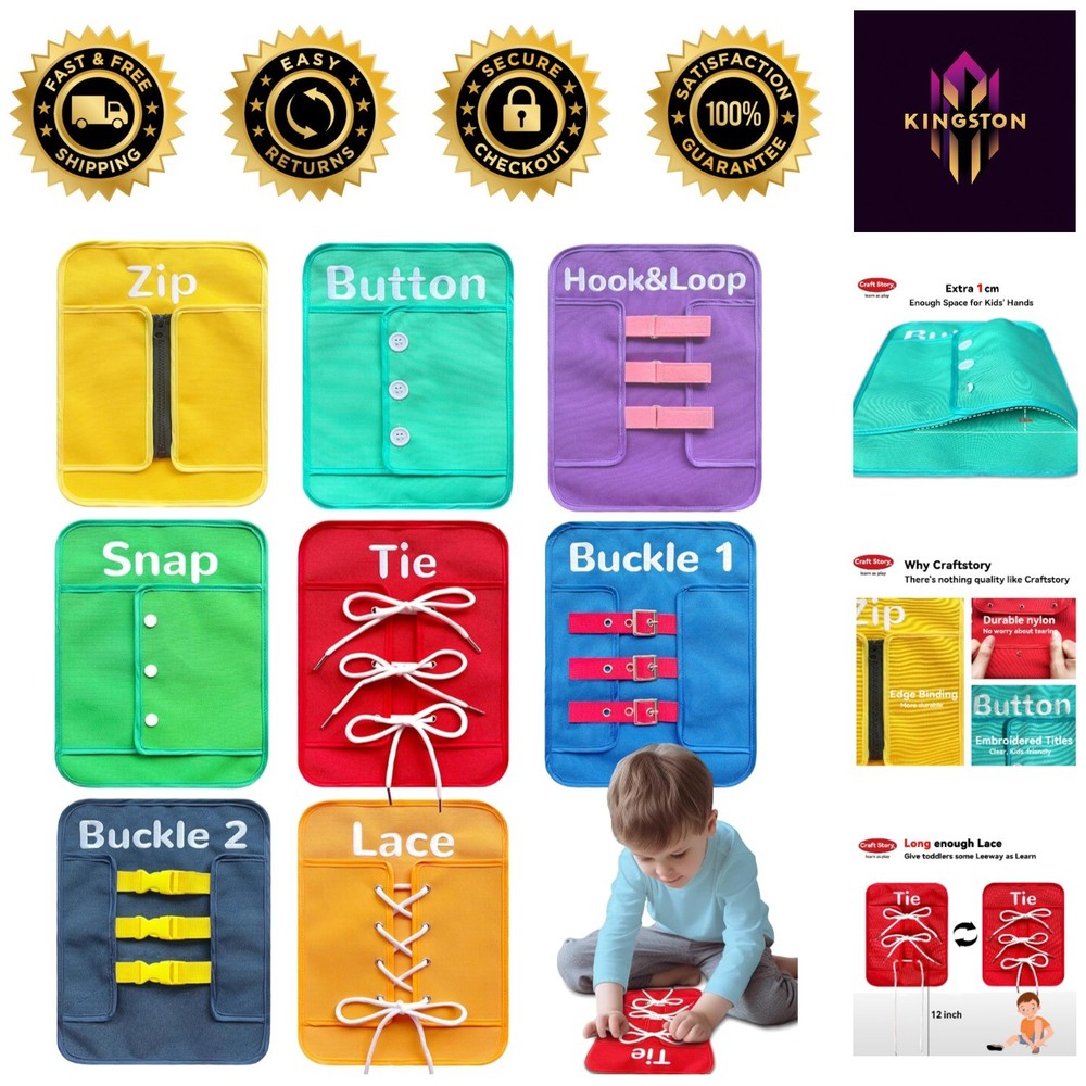 Essential Montessori Busy-Board: Durable Fine Motor Skills Toy for 3-5 Olds