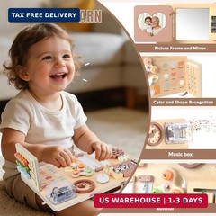 Hoarosall Montessori Busy Board for Toddlers 16-in-1 Wooden Sensory Activity Boa