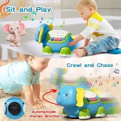 5 in 1 Multifunction Elephant Crawling Toys with Music,Light & Projector 0-12mth