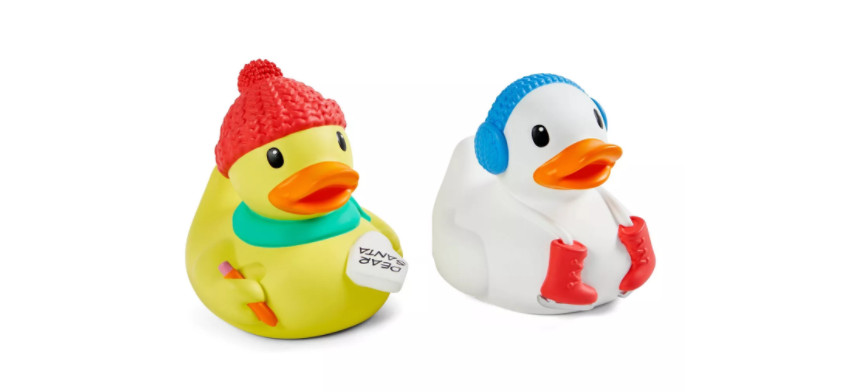 Infantino Go Gaga! Christmas Holiday Rubber Duckie Ducks Bath 2 pack