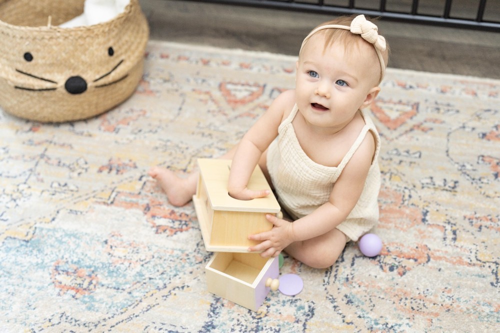 Montessori 2-in-1 Wooden Shape Sorter & Stacking Toy for Toddlers (1-3 Years)
