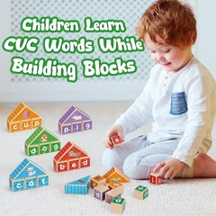 CVC Wooden Alphabet Letter Blocks – Phonics Games for Learning to Read & Spel…