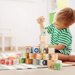 Wooden ABC Toy Building Blocks for Toddlers 1-3 36 PCS Wood Alphabet Number B…