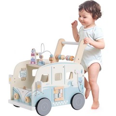 Robud Baby Push Walker Wooden Furniture Multi-Functional Toy Vacaction Bus