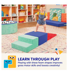 Battat Squishy Stack Climbers 3 Foam Multicolor Play Shapes, Toddler and Prescho