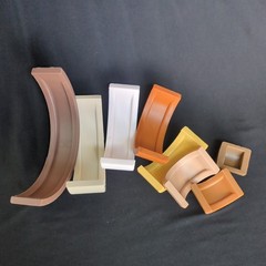 Ningbo Bridge Rainbow 8 pc Stacker Toy, Neutral Earth Tones Silicone, Toddler