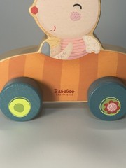 Bababoo Bunny Pippa Wooden Push & Pull Multi-Sensory Toy for Babies 10 Months+