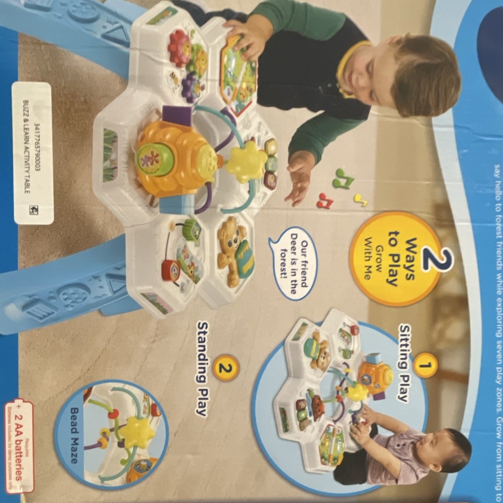 VTech Buzz & Learn Activity Table Forest Friends, 2 Ways to Play, 9-36 Months