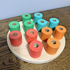 Lovevery Wooden Stacking Pegboard from “The Adventurer” Kit // 16-18 months