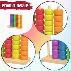 Color Sorting Toy Educational Wood Birthday Gift Supplies Early Math Learning