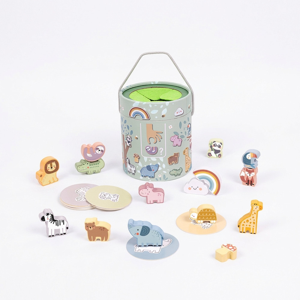 Wooden Animal Matching Game Toddler Memory Toy Montessori Learning Set