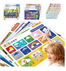 Learning Toys for 3 Year Old,Toddler Educational Posters with Talking Pen,Abc Le