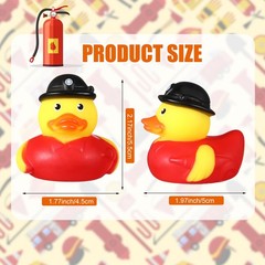 Sotiff 12 Pcs Firefighter Rubber Ducks Bulk 2 Inch 1.77 x 2.17 x 1.97 inches