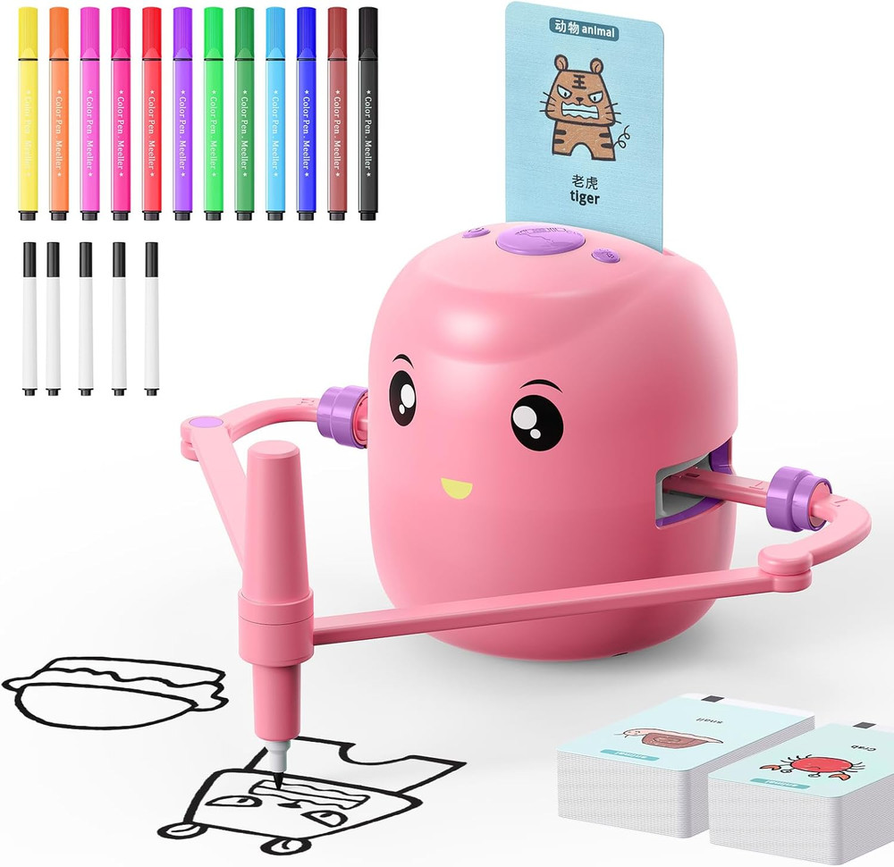 Interactive Educational Drawing Robot for Kids – Montessori Learning Toy with 15
