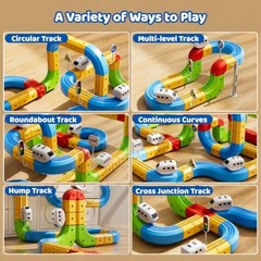 Electric Train Set, Flexible Race Train Track Block Toy for Kids Age 3-8 |